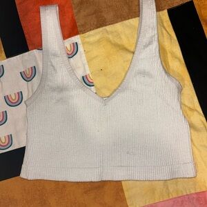 White Ribbed Women's Tanktop